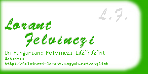 lorant felvinczi business card